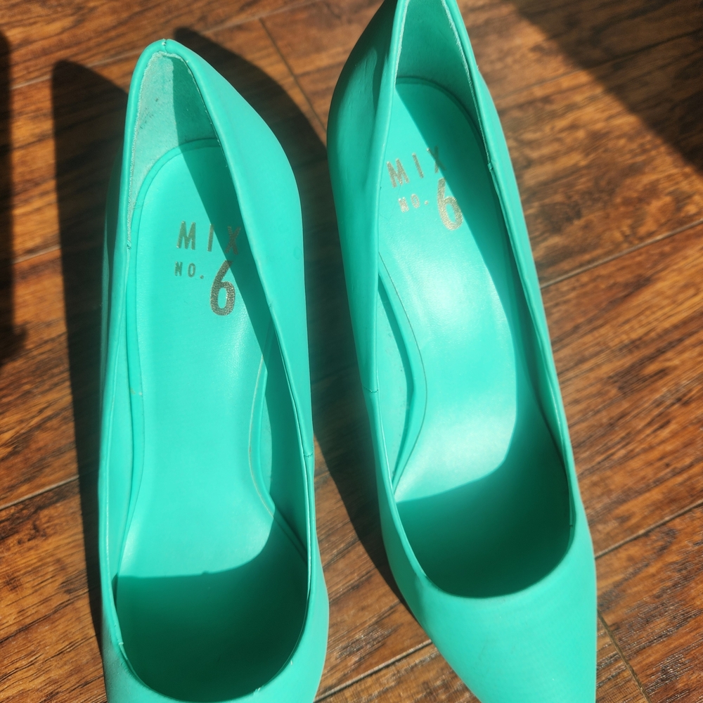 Chic Mix 6 Green Stiletto Heels 9.5 - Picture 7 of 7
